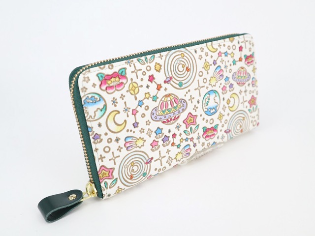 □　文庫屋大関　「レース/緑」　コロッと可愛いがま口　牛革　日本製　【未使用品】 □ 文庫屋大関 「レース⁄緑」 コロッと可愛いがま口 牛革 日本製 未